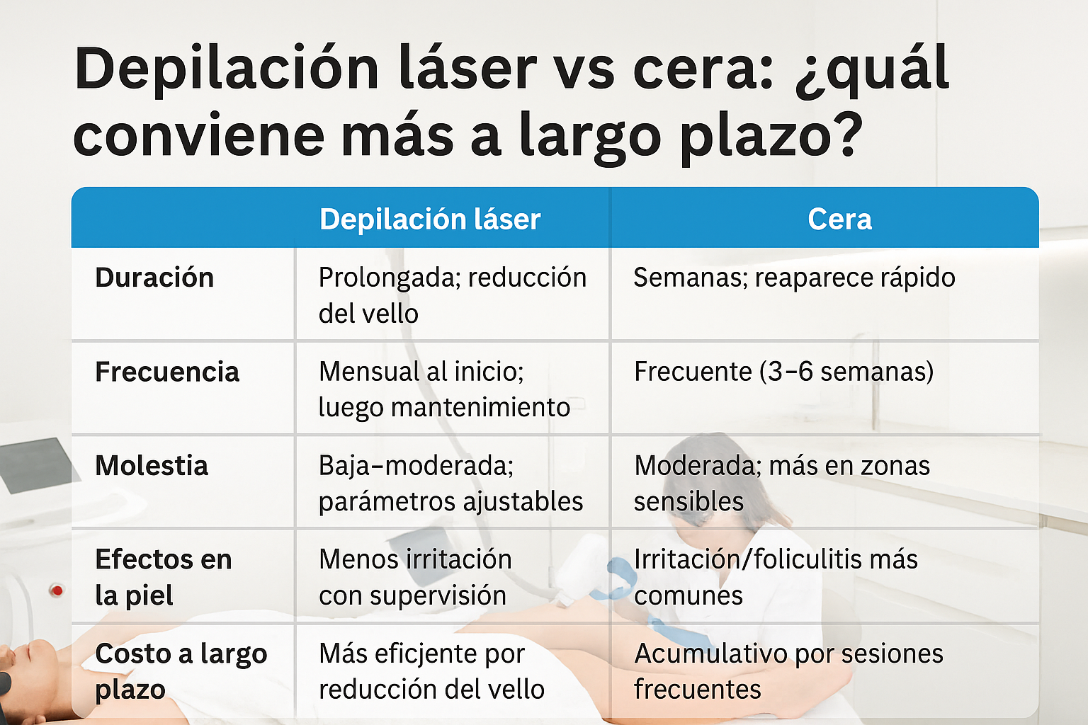 Depilación láser vs cera: ¿qué conviene más?